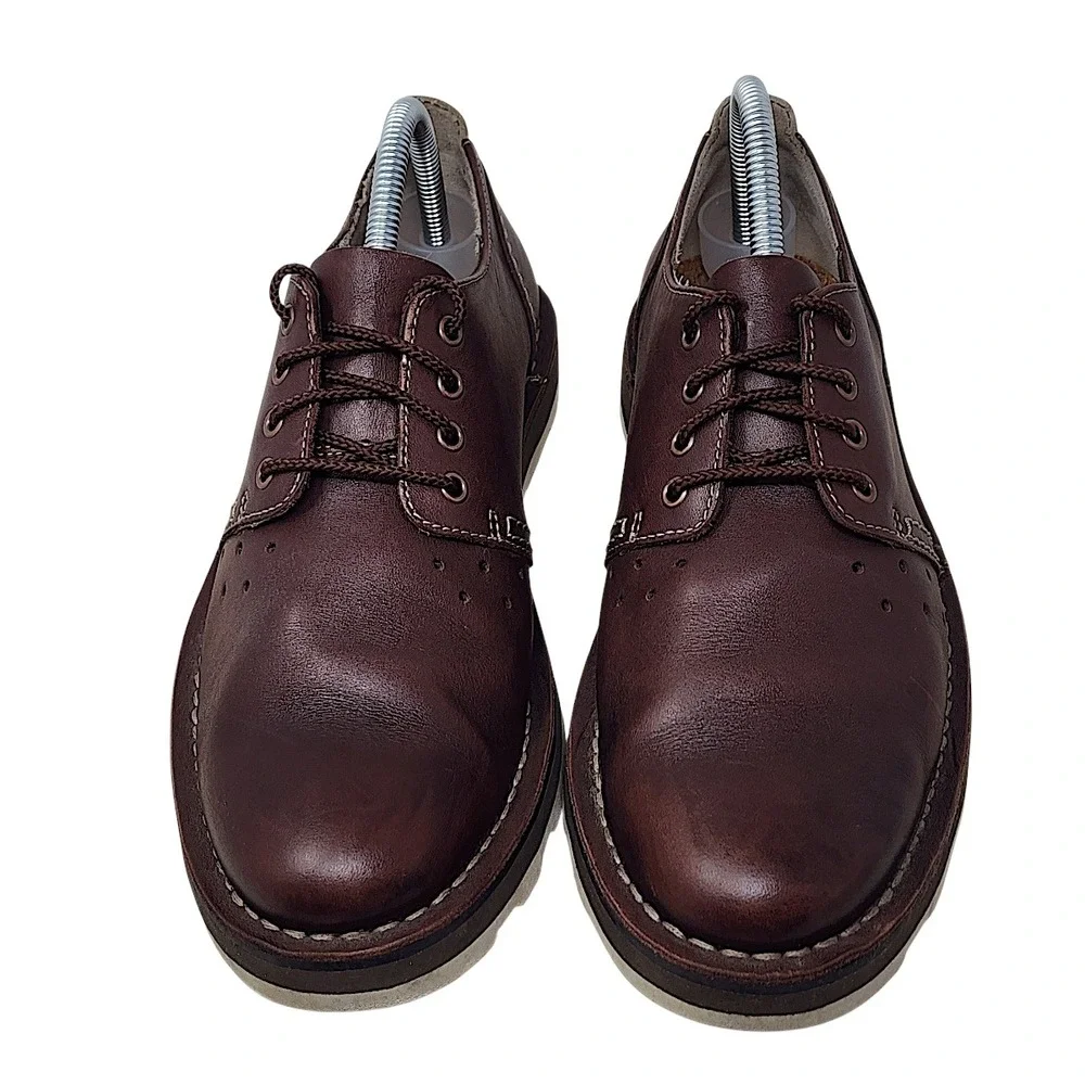 Clarks Derby Shoes 8 Men Darble Walk Brown Leather Cushion Plus Oxford Casual